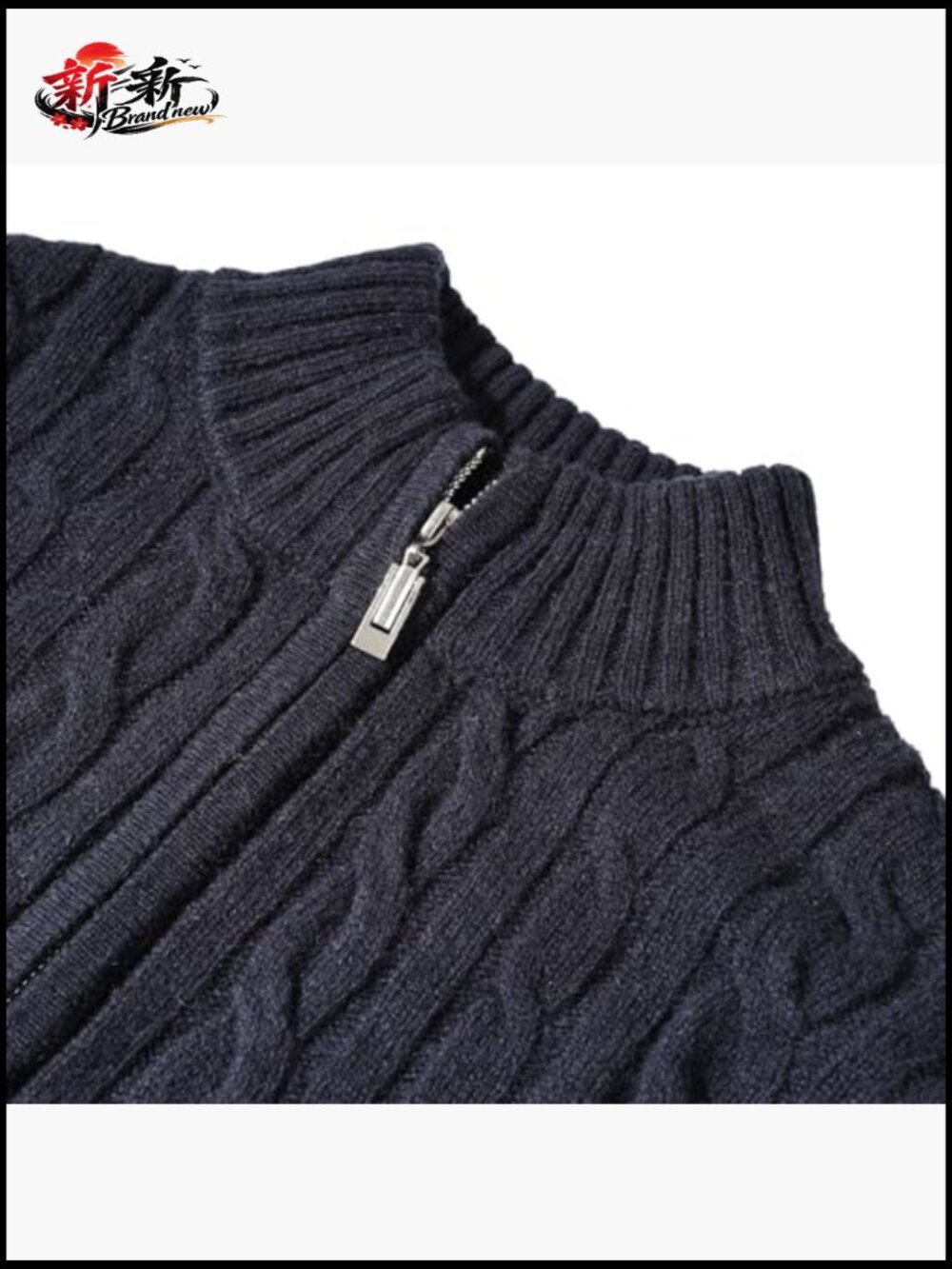 100% Wool Cable Knit Quarter Zip Pullover Sweater - Picture 4 of 7